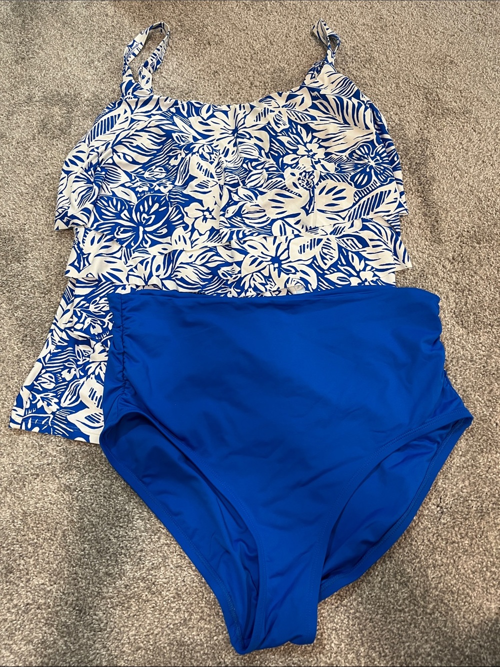 Coco Reef Blue and White Floral Tankini Set
